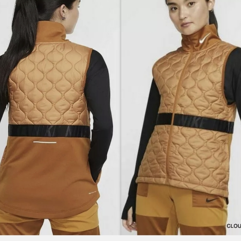 Nike Quilted Tan/Copper Brown Athletic Vest